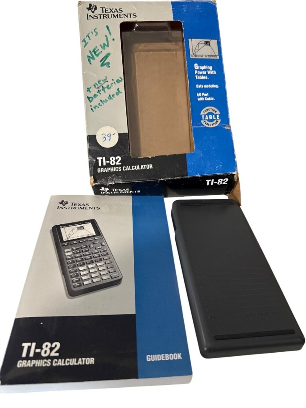 Texas Instruments TI-82 Graphing Calculator With Box & Guidebook